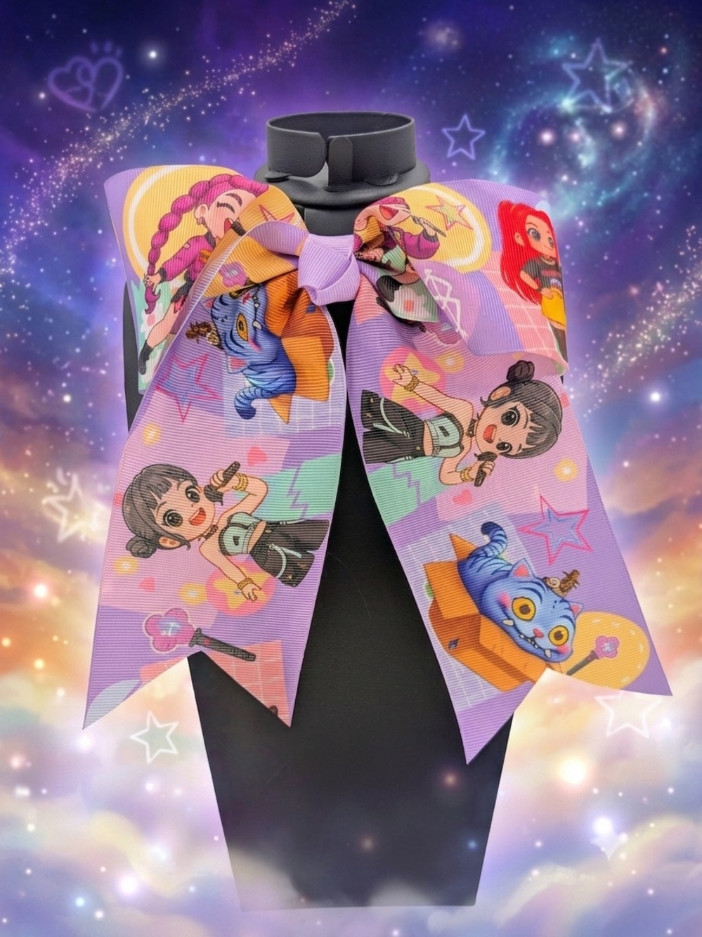 Kids Purple Kpop Demon Hunters Huntrix Hair Bow